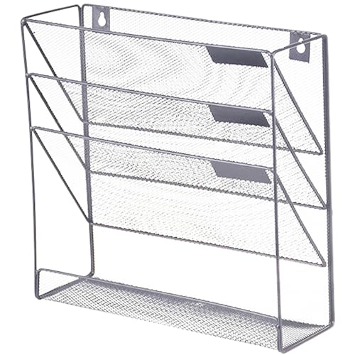 Wandregal for Wandzeitschriften – Hängender Wandaktenhalter, Aktenregal fürs Büro | Aufbewahrung von Papierdokumenten, Bürodokumenten-Organizer, wirtschaftlicher Papier-Organizer(Silver) von POTUBI