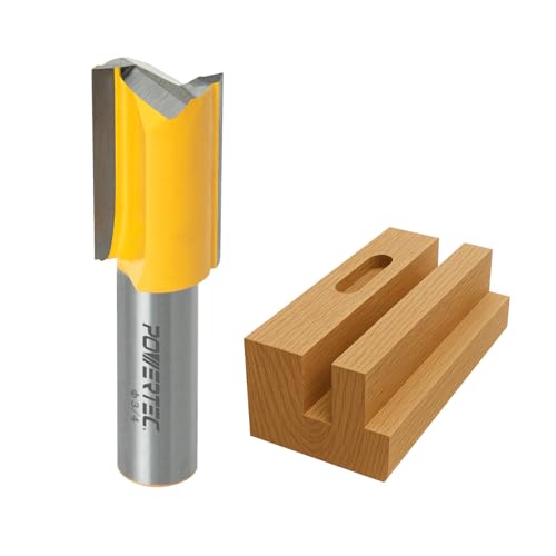 POWERTEC Gerader Tauchfräser-Bit, 1,27 cm Schaft, 1,9 cm Schnittdurchmesser. Mit 3,8 cm Schnittlänge, passend für CNC-Fräser, Handfräse und Tauchfräser, 1 Stück (73065) von POWERTEC