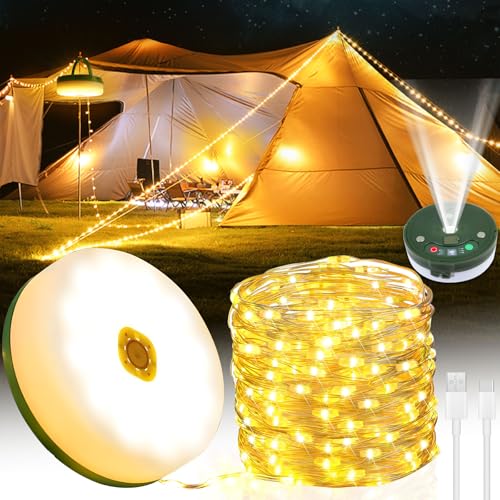 POWZOO 10m Camping Lichterkette Aufrollbar,3-in-1 Tragbare Wiederaufladbare LED Lichterkette,mit Fernbedienung,2000mAh,Wasserdicht,für Camping,Garten und Wandern,Zelt Camping Hof Dekoration. POWZOO 10m Camping Lichterkette Aufrollbar,3-in-1 Tragbare Wiederaufladbare LED Lichterkette,mit Fernbedienung,2000mAh,Wasserdicht,für Camping,Garten und Wandern,Zelt Camping Hof Dekoration. von POWZOO