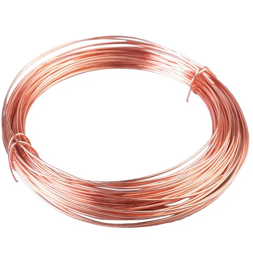 Blanker massiver Kupferdraht – 1,1/1,2/1,3/1,4 mm Durchmesser, 5 m Länge for Bastelarbeiten, Schmuck, elektrische und industrielle Verwendung, 1 Stück(1.3mmx5m) von POYSCFLQB