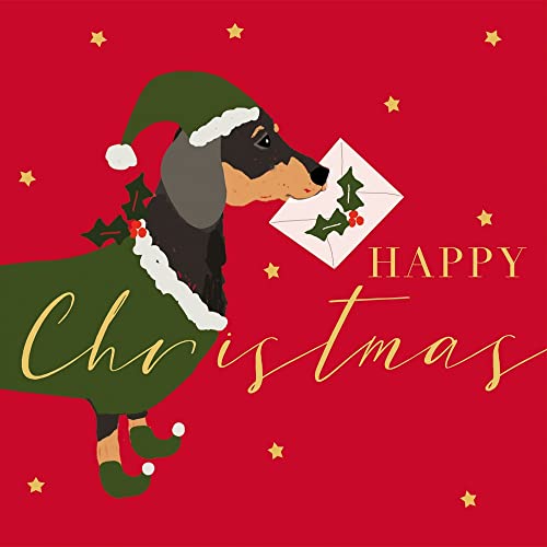 20 Servietten Dackel mit Weihnachtsbotschaft | Hund | Tiere | Weihnachten | Winter | Tischdeko | Decoupage | Serviettentechnik 33x33cm von PPD