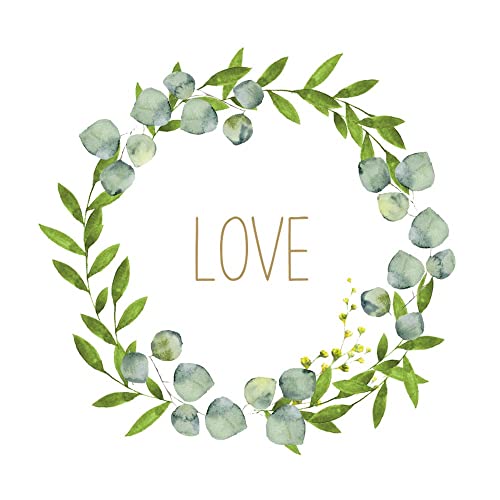 20 Servietten Love im Kranz | Hochzeit | Heirat | Verlobung | Valentinstag | Muttertag | Tischdeko | Decoupage | Serviettentechnik 33x33cm von PPD