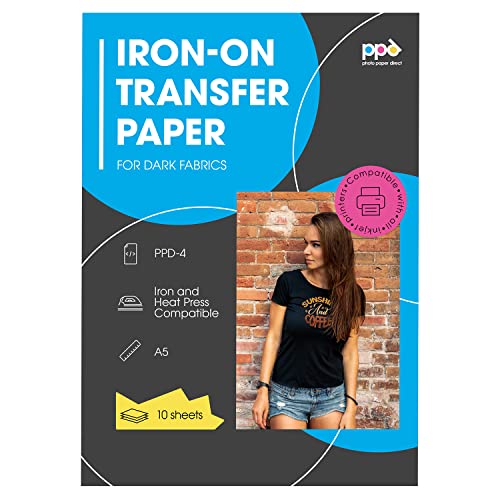 PPD 10 x A5 Inkjet Premium Transferpapier für Dunkles Textil, Bügeleisen, Transferpresse PPD-504-10 PPD 10 x A5 Inkjet Premium Transferpapier für Dunkles Textil, Bügeleisen, Transferpresse PPD-504-10 von PPD