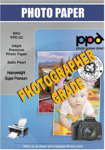 PPD 50 x A3 Inkjet Fotopapier 280g Satin Premium Plus Wasserfest, Sofort Trocken PPD-22-50 von PPD