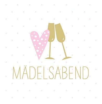 PPD Servietten Mädelsabend weiß/rosa/Gold, 33x33cm, 20 Stück-Pack von Paperproducts Design