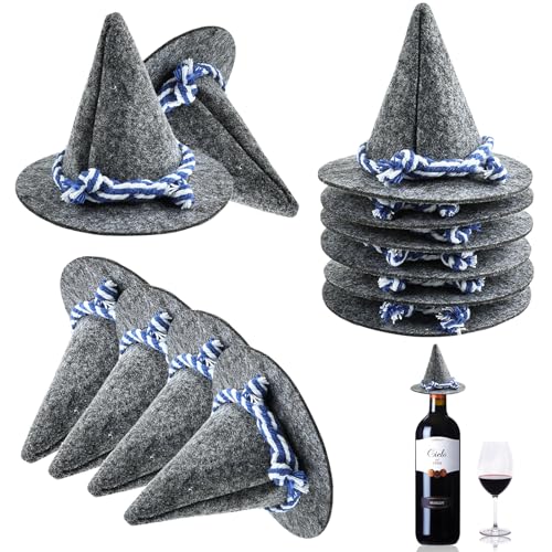 Filzhut Oktoberfest,12 Stück Filzhut Hut Deko,Oktoberfest deko Seppelhut,Oktoberfest huts deko,Mini Hut Hexenhut Oktoberfesthut hut,für Karneval Oktoberfest Kostümparty Party Streudeko Oktoberfest von PPGGOPP