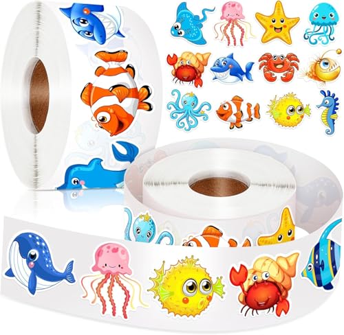Meerestier Aufkleber, 1000pcs Meerestiere Sticker Set, Runde Tier Aufkleber, Ozean Stickers, Meerestiere Aufkleber Kinder, Runde Meerestieraufkleber, Meer Tiermuster Sticker Meerestier Aufkleber, 1000pcs Meerestiere Sticker Set, Runde Tier Aufkleber, Ozean Stickers, Meerestiere Aufkleber Kinder, Runde Meerestieraufkleber, Meer Tiermuster Sticker von PPGGOPP