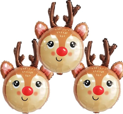 Weihnachten Luftballons, 3pcs Rentier Folienballon, Folienballon Weihnachten, Weihnachten Deko Luftballons, Weihnachten Helium Ballon, Weihnachten Aluminiumfolie Luftballons Weihnachten Luftballons, 3pcs Rentier Folienballon, Folienballon Weihnachten, Weihnachten Deko Luftballons, Weihnachten Helium Ballon, Weihnachten Aluminiumfolie Luftballons von PPGGOPP