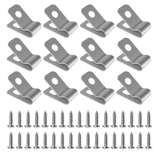 200 Stück Zaundrahtklemmen mit Schrauben, rostfreier Stahl, rostbeständige Zaunbefestigungsclips for 12–16 Gauge, Garten- und Hofbedarf von PPQIRU