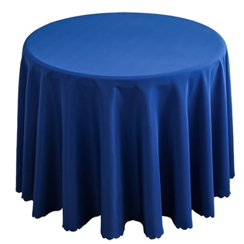 Bankett Tischtuch Runde Polyester-Tischdecke, solide Tischdecke for Hochzeit, Geburtstag, Party, Tischdecke, Heimdekoration(Blue2,Diameter 280CM) von PPQIRU