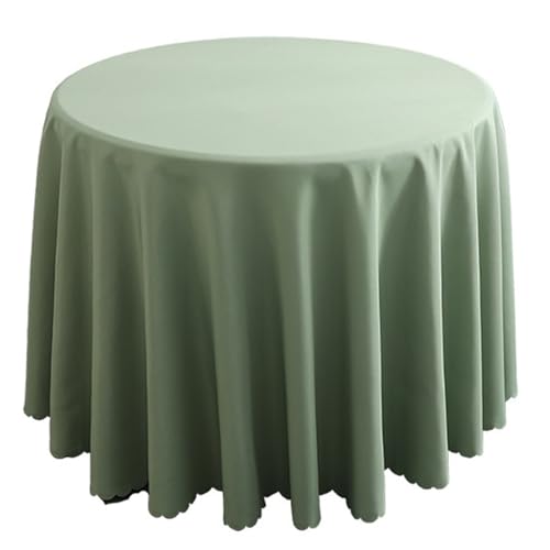 Bankett Tischtuch Runde Polyester-Tischdecke, solide Tischdecke for Hochzeit, Geburtstag, Party, Tischdecke, Heimdekoration(Green3,Diameter 240CM) von PPQIRU
