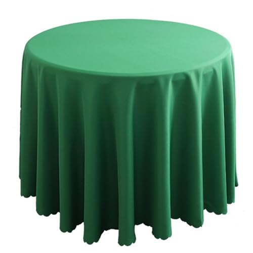Bankett Tischtuch Runde Polyester-Tischdecke, solide Tischdecke for Hochzeit, Geburtstag, Party, Tischdecke, Heimdekoration(Green4,Diameter 180CM) von PPQIRU