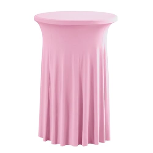 Bankett Tischtuch Runder Cocktail-Tischrock, Dehnbare Cocktail-Tischdecke mit gewelltem Drapierung, hohe Tischdecken for Party, Geburtstag, Bankett(Pink,80x110cm) von PPQIRU