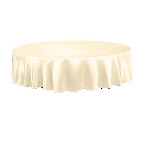 Bankett Tischtuch Tischdecke, rund, Satin, Tischdecke, Tischdecke, for Hotel, Zuhause, Küche, Hochzeit, Party, Tischdekoration(Beige,Round 145cm) von PPQIRU