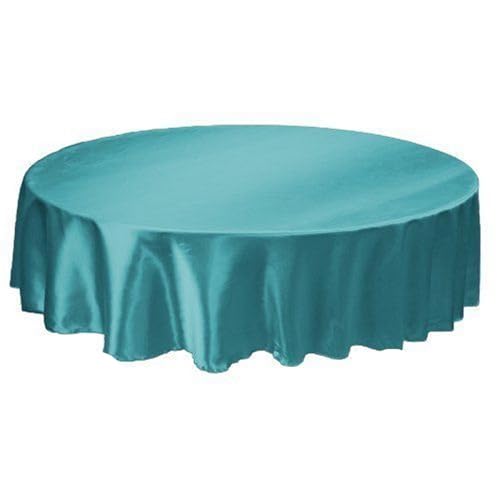 Bankett Tischtuch Tischdecke, rund, Satin, Tischdecke, Tischdecke, for Hotel, Zuhause, Küche, Hochzeit, Party, Tischdekoration(Blue,Round 180cm) von PPQIRU