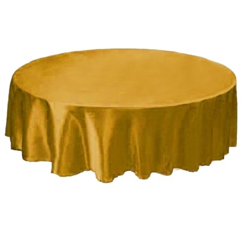 Bankett Tischtuch Tischdecke, rund, Satin, Tischdecke, Tischdecke, for Hotel, Zuhause, Küche, Hochzeit, Party, Tischdekoration(Gold,Round 180cm) von PPQIRU