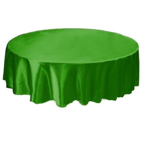 Bankett Tischtuch Tischdecke, rund, Satin, Tischdecke, Tischdecke, for Hotel, Zuhause, Küche, Hochzeit, Party, Tischdekoration(Green,Round 180cm) von PPQIRU