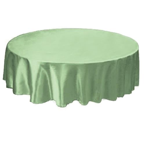 Bankett Tischtuch Tischdecke, rund, Satin, Tischdecke, Tischdecke, for Hotel, Zuhause, Küche, Hochzeit, Party, Tischdekoration(Light Green,Round 180cm) von PPQIRU