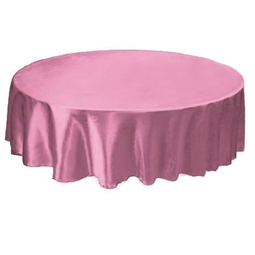 Bankett Tischtuch Tischdecke, rund, Satin, Tischdecke, Tischdecke, for Hotel, Zuhause, Küche, Hochzeit, Party, Tischdekoration(Light Pink,Round 180cm) von PPQIRU