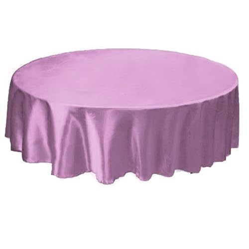 Bankett Tischtuch Tischdecke, rund, Satin, Tischdecke, Tischdecke, for Hotel, Zuhause, Küche, Hochzeit, Party, Tischdekoration(Light Purple,Round 180cm) von PPQIRU