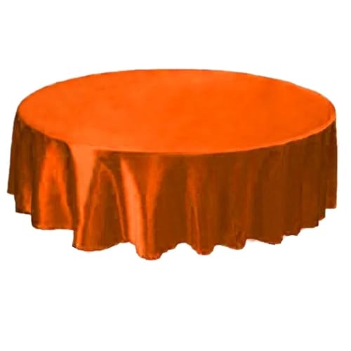 Bankett Tischtuch Tischdecke, rund, Satin, Tischdecke, Tischdecke, for Hotel, Zuhause, Küche, Hochzeit, Party, Tischdekoration(Orange,Round 180cm) von PPQIRU