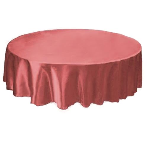 Bankett Tischtuch Tischdecke, rund, Satin, Tischdecke, Tischdecke, for Hotel, Zuhause, Küche, Hochzeit, Party, Tischdekoration(Pink,Round 145cm) von PPQIRU