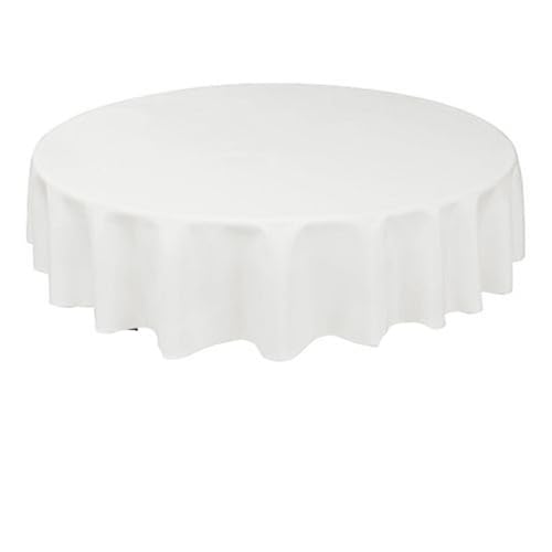 Bankett Tischtuch Tischdecke, rund, Satin, Tischdecke, Tischdecke, for Hotel, Zuhause, Küche, Hochzeit, Party, Tischdekoration(White,Round 145cm) von PPQIRU