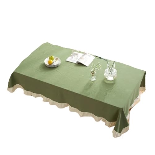 Bankett Tischtuch Tischdecke aus Baumwollstoff, waschbare Tischdecke for Hochzeit, Party, Esszimmer, Bankett, Dekoration, Tischdecke(Green,140x140cm) von PPQIRU