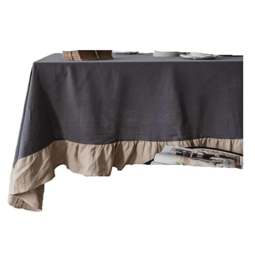 Bankett Tischtuch Tischdecke aus Baumwollstoff, waschbare Tischdecke for Hochzeit, Party, Esszimmer, Bankett, Dekoration, Tischdecke(Grey beige,90x90cm) von PPQIRU