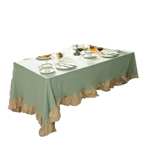 Bankett Tischtuch Tischdecke aus Baumwollstoff, waschbare Tischdecke for Hochzeit, Party, Esszimmer, Bankett, Dekoration, Tischdecke(Light Green,90x90cm) von PPQIRU