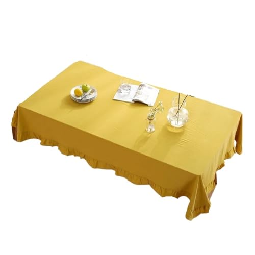 Bankett Tischtuch Tischdecke aus Baumwollstoff, waschbare Tischdecke for Hochzeit, Party, Esszimmer, Bankett, Dekoration, Tischdecke(Yellow,140x240cm) von PPQIRU