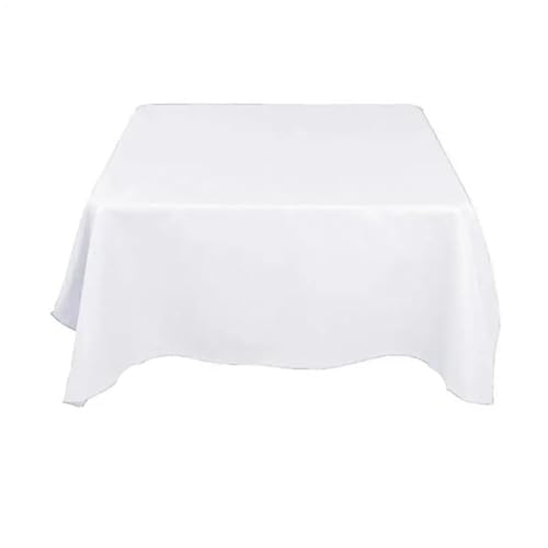Bankett Tischtuch Weiße Tischdecke, Hotel, Bankett, Hochzeit, Party, Reine Farbe, rechteckig, glänzende Tischdecke, Esszimmer-Couchtisch, Tischdecke(145X220cm) von PPQIRU