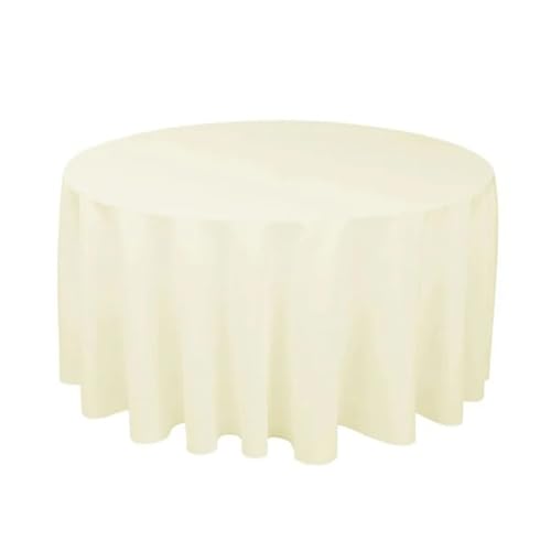 PPQIRU Bankett Tischtuch 1 stücke Polyester Runde Tischdecke Feste Tischdecke for Hochzeit Geburtstag Party Tisch Abdeckung Wohnkultur(Beige,Diameter 320CM) von PPQIRU