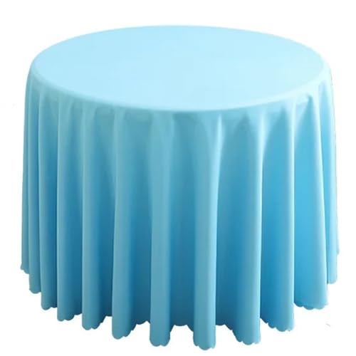 PPQIRU Bankett Tischtuch 1 stücke Polyester Runde Tischdecke Feste Tischdecke for Hochzeit Geburtstag Party Tisch Abdeckung Wohnkultur(Blue1,Diameter 280CM) von PPQIRU