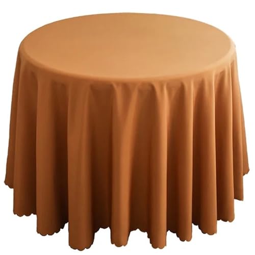 PPQIRU Bankett Tischtuch 1 stücke Polyester Runde Tischdecke Feste Tischdecke for Hochzeit Geburtstag Party Tisch Abdeckung Wohnkultur(Brown,Diameter 300CM) von PPQIRU