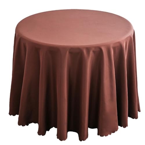 PPQIRU Bankett Tischtuch 1 stücke Polyester Runde Tischdecke Feste Tischdecke for Hochzeit Geburtstag Party Tisch Abdeckung Wohnkultur(Coffee,Diameter 220CM) von PPQIRU