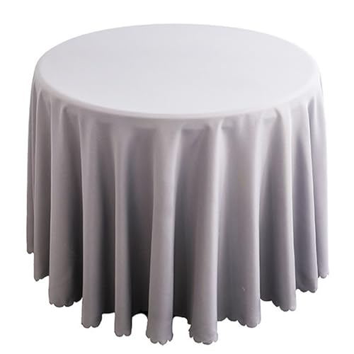 PPQIRU Bankett Tischtuch 1 stücke Polyester Runde Tischdecke Feste Tischdecke for Hochzeit Geburtstag Party Tisch Abdeckung Wohnkultur(Gray,Diameter 140CM) von PPQIRU