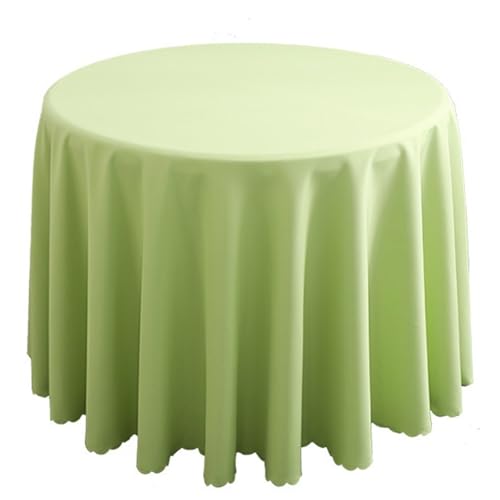 PPQIRU Bankett Tischtuch 1 stücke Polyester Runde Tischdecke Feste Tischdecke for Hochzeit Geburtstag Party Tisch Abdeckung Wohnkultur(Green2,Diameter 240CM) von PPQIRU