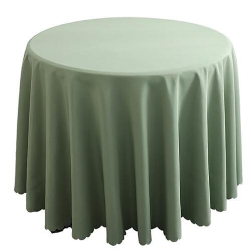 PPQIRU Bankett Tischtuch 1 stücke Polyester Runde Tischdecke Feste Tischdecke for Hochzeit Geburtstag Party Tisch Abdeckung Wohnkultur(Green4,Diameter 220CM) von PPQIRU