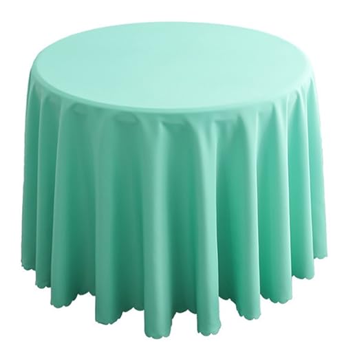 PPQIRU Bankett Tischtuch 1 stücke Polyester Runde Tischdecke Feste Tischdecke for Hochzeit Geburtstag Party Tisch Abdeckung Wohnkultur(Green5,Diameter 180CM) von PPQIRU
