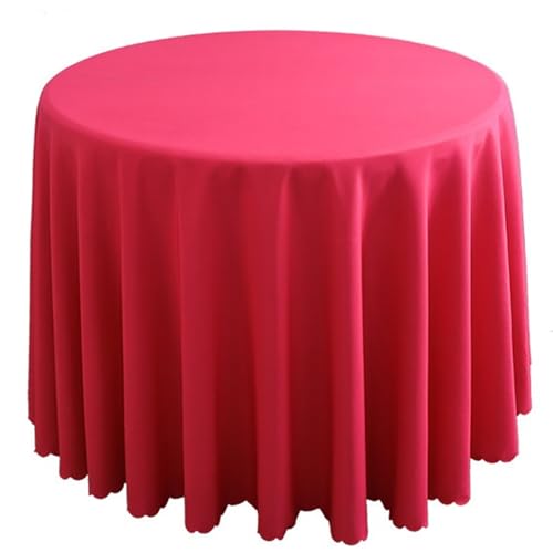 PPQIRU Bankett Tischtuch 1 stücke Polyester Runde Tischdecke Feste Tischdecke for Hochzeit Geburtstag Party Tisch Abdeckung Wohnkultur(Pink1,Diameter 260CM) von PPQIRU