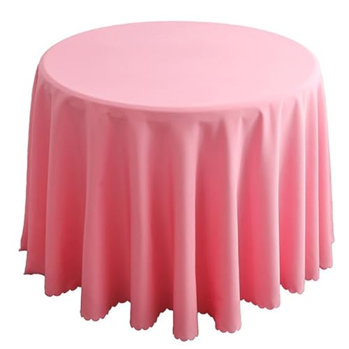 PPQIRU Bankett Tischtuch 1 stücke Polyester Runde Tischdecke Feste Tischdecke for Hochzeit Geburtstag Party Tisch Abdeckung Wohnkultur(Pink2,Diameter 160CM) von PPQIRU