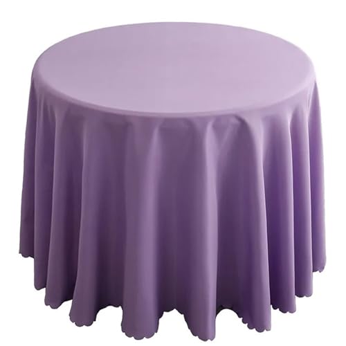 PPQIRU Bankett Tischtuch 1 stücke Polyester Runde Tischdecke Feste Tischdecke for Hochzeit Geburtstag Party Tisch Abdeckung Wohnkultur(Purple1,Diameter 240CM) von PPQIRU