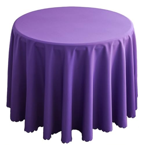 PPQIRU Bankett Tischtuch 1 stücke Polyester Runde Tischdecke Feste Tischdecke for Hochzeit Geburtstag Party Tisch Abdeckung Wohnkultur(Purple2,Diameter 240CM) von PPQIRU
