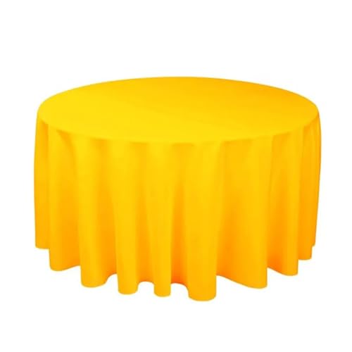 PPQIRU Bankett Tischtuch 1 stücke Polyester Runde Tischdecke Feste Tischdecke for Hochzeit Geburtstag Party Tisch Abdeckung Wohnkultur(Yellow1,Diameter 320CM) von PPQIRU