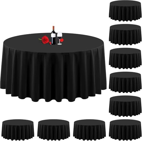 PPQIRU Bankett Tischtuch 10er-Pack runde Tischdecken, 120 Zoll runde Tischdecken, waschbare Tischdecken aus Polyestergewebe PPQIRU Bankett Tischtuch 10er-Pack runde Tischdecken, 120 Zoll runde Tischdecken, waschbare Tischdecken aus Polyestergewebe von PPQIRU
