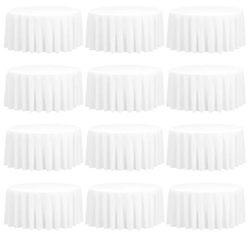 PPQIRU Bankett Tischtuch 12er-Pack 108 Zoll runde Tischdecke aus weißem Polyestergewebe for runde Tische, waschbare Tischdecke PPQIRU Bankett Tischtuch 12er-Pack 108 Zoll runde Tischdecke aus weißem Polyestergewebe for runde Tische, waschbare Tischdecke von PPQIRU