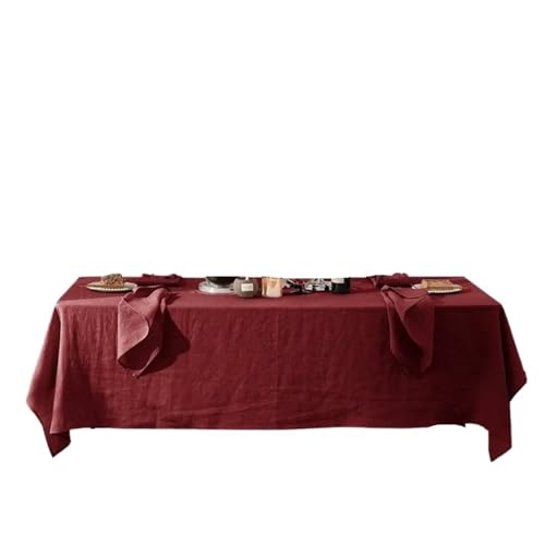 PPQIRU Bankett Tischtuch 2 Stück Heimtischdecken, Hochzeitsfeierdekorationen, Feiertagstischdekorationen, Küchentischdecken, Picknicktücher(Red,140x140cm) von PPQIRU