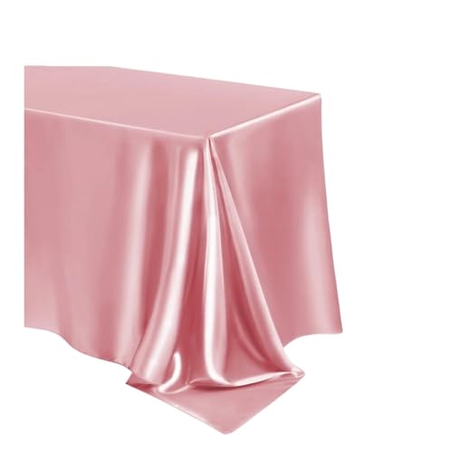 PPQIRU Bankett Tischtuch 2 Stück rechteckige Hochzeit Satin große Tischdecke helle Glatte Seide Tischdecke Bankett Jubiläum Esszimmer Party Tischdekoration(Rose Gold,145x335cm) von PPQIRU