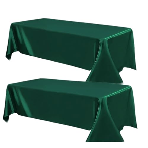 PPQIRU Bankett Tischtuch 2 Stück rechteckige Satin-Tischdecke, Hochzeitstischdecke for Weihnachten, Geburtstag, Bankett, Dekor, Zuhause, Esstisch(145x220CM) von PPQIRU